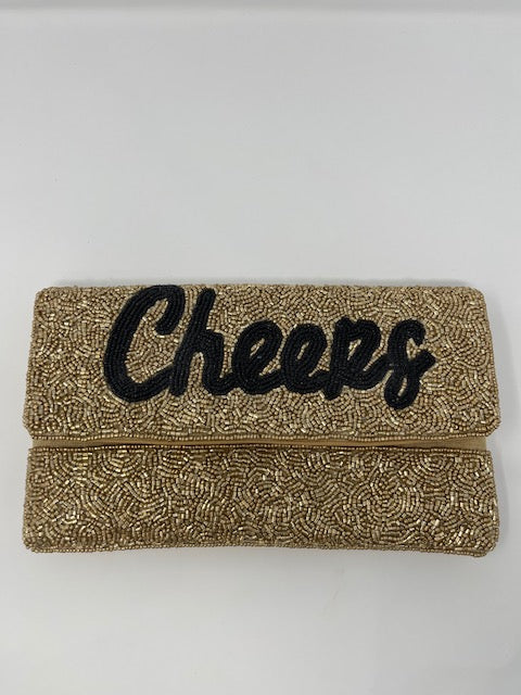 Cheers Gold Indian Clutch Purse